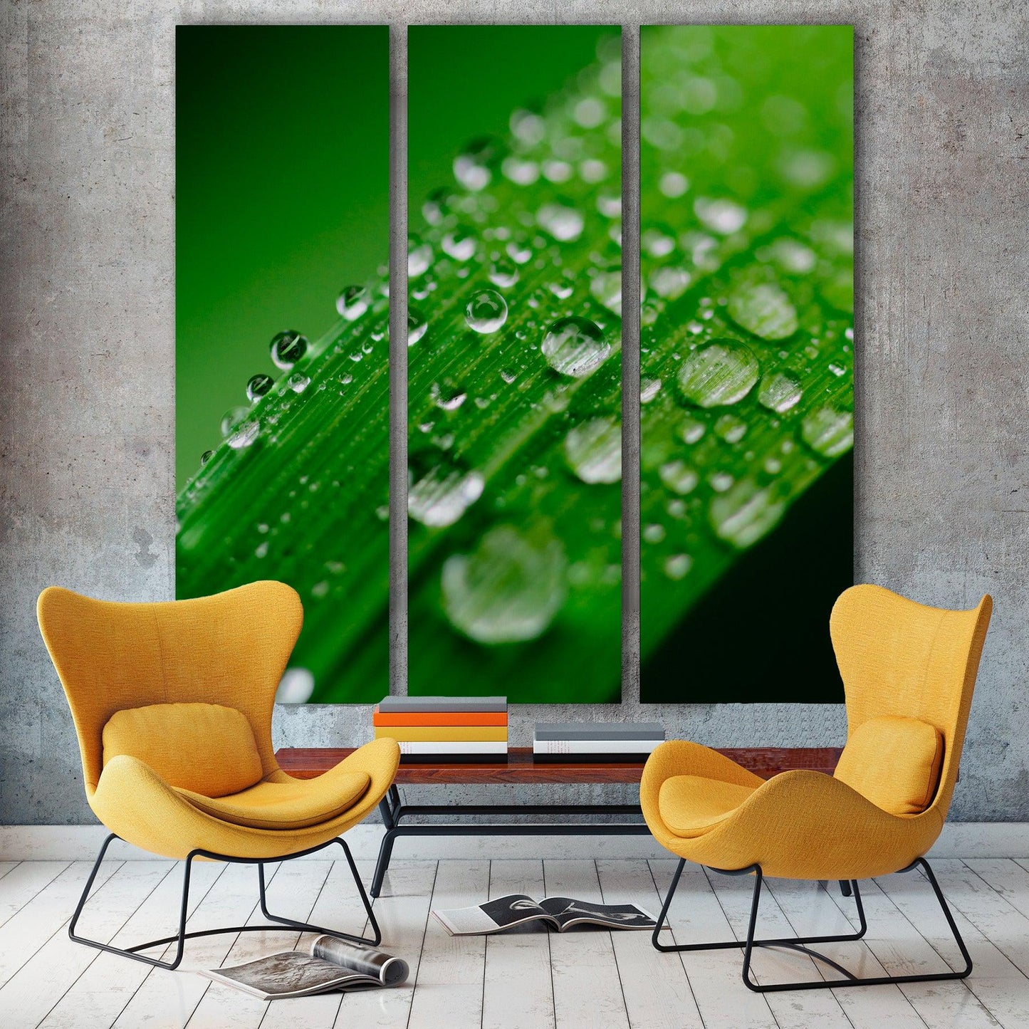 Zithoek met akoestisch drieluik moderne fotografie