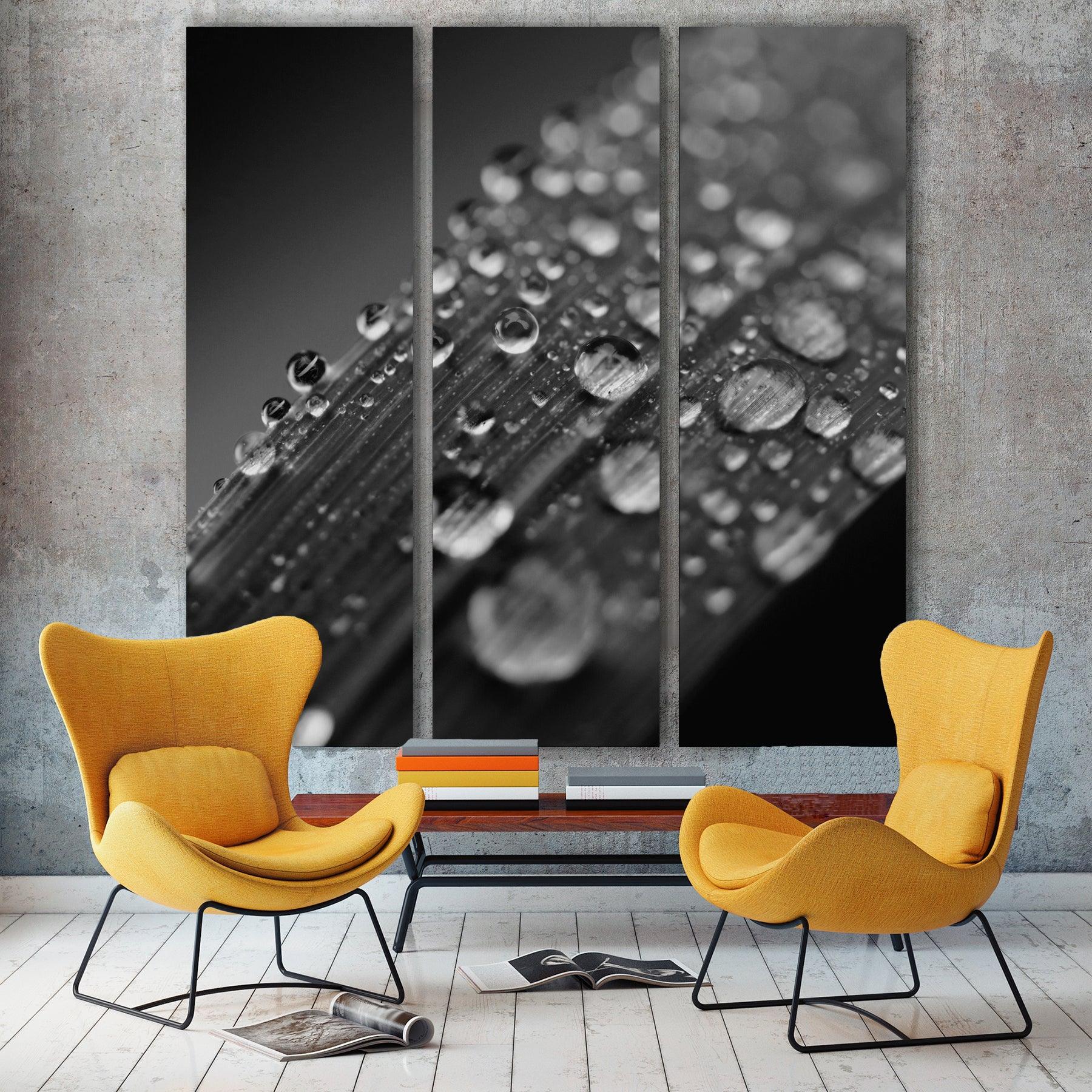 Interieur met akoestisch drieluik zwart wit fotografie