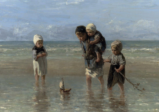 Akoestisch kunstpaneel Kinderen der zee Jozef Israëls
