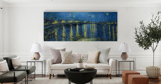 Akoestisch kunstpaneel Sterrennacht boven de Rhône modern interieur