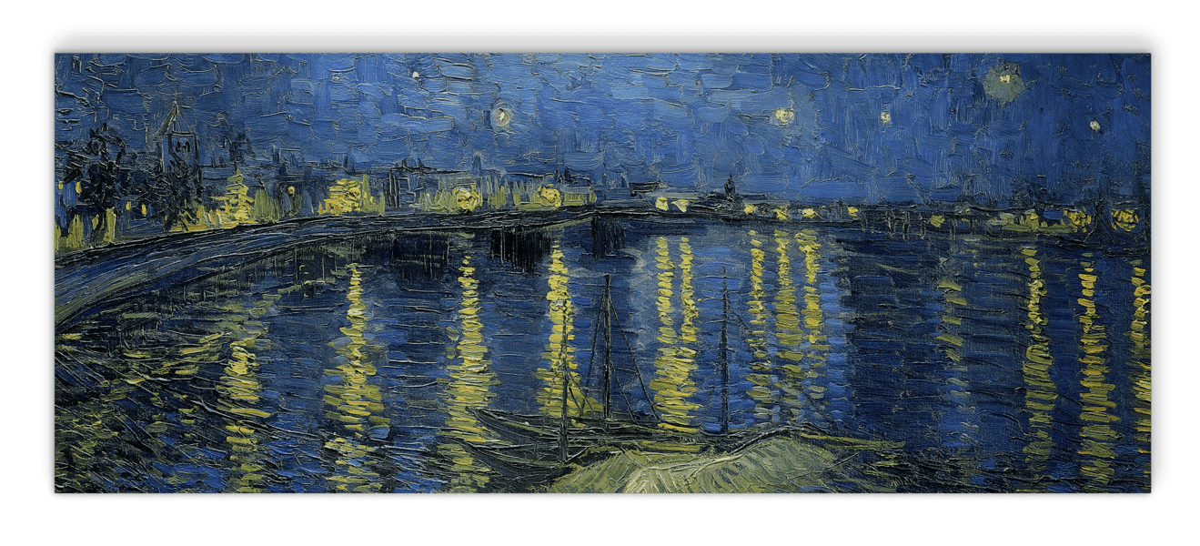 Akoestisch kunstpaneel Sterrennacht boven de Rhône van Van Gogh